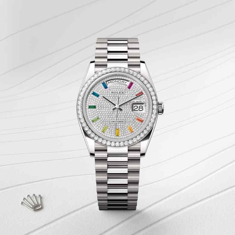 Rolex Day-Date in 18 kt white gold, M128349RBR-0081 - Lenox Jewelers