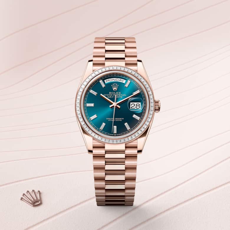 Rolex Day-Date in 18 kt Everose gold, M128395TBR-0032 - Little Switzerland