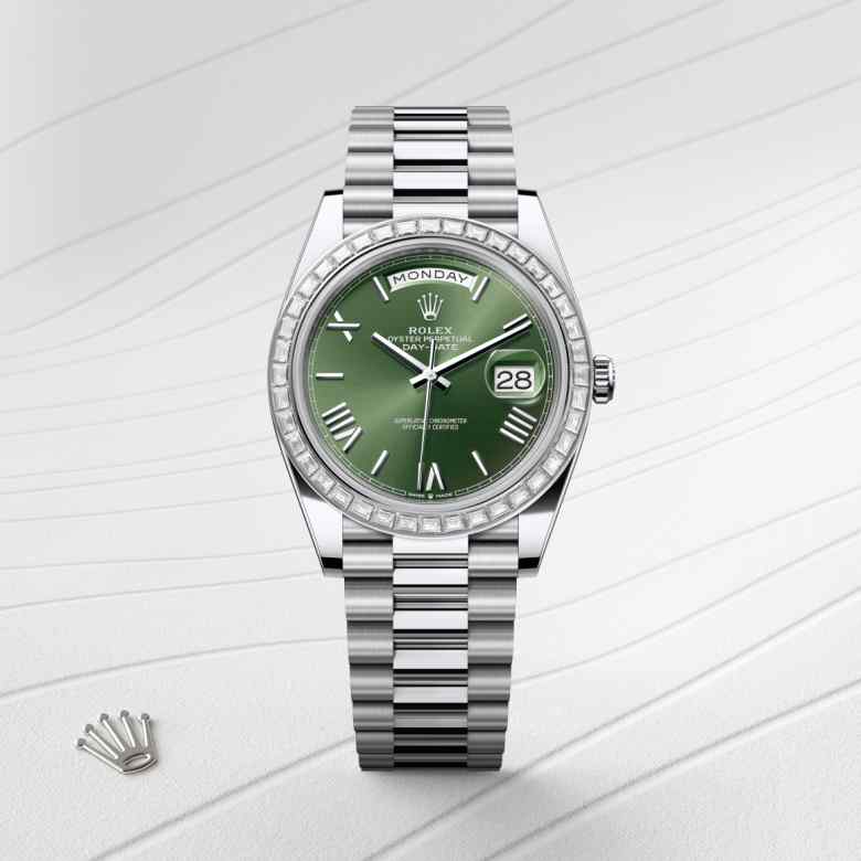 Rolex Day-Date in Platinum, M228396TBR-0020 - Meierotto Jewelers
