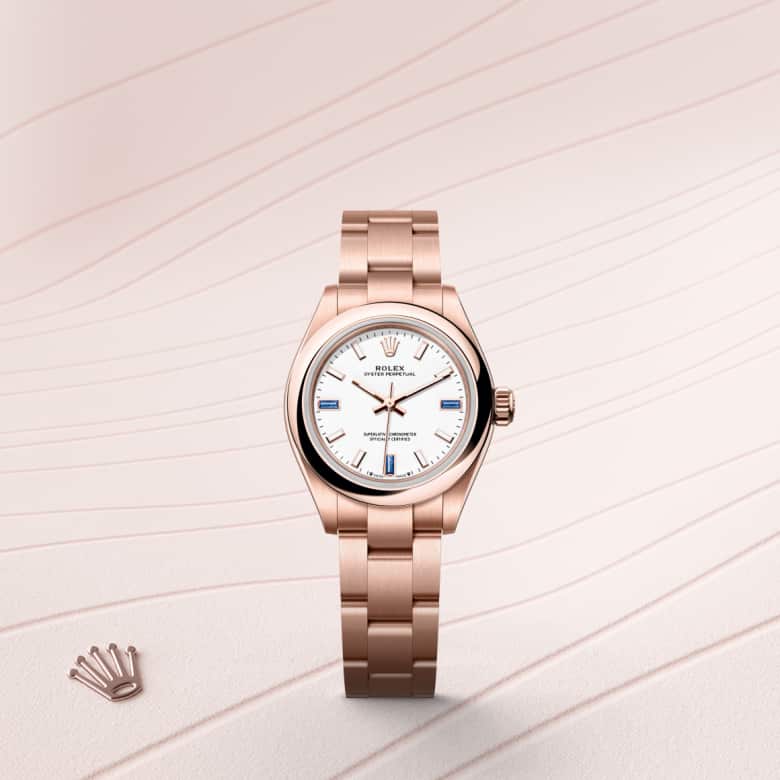 Rolex Oyster Perpetual in 18 kt Everose gold, M276205-0002 - Lenox Jewelers