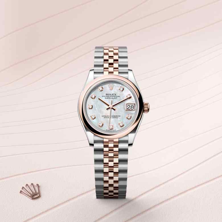 Rolex Datejust in Everose Rolesor - combination of Oystersteel and Everose gold, M278241-0026 - Clarkson Jewelers