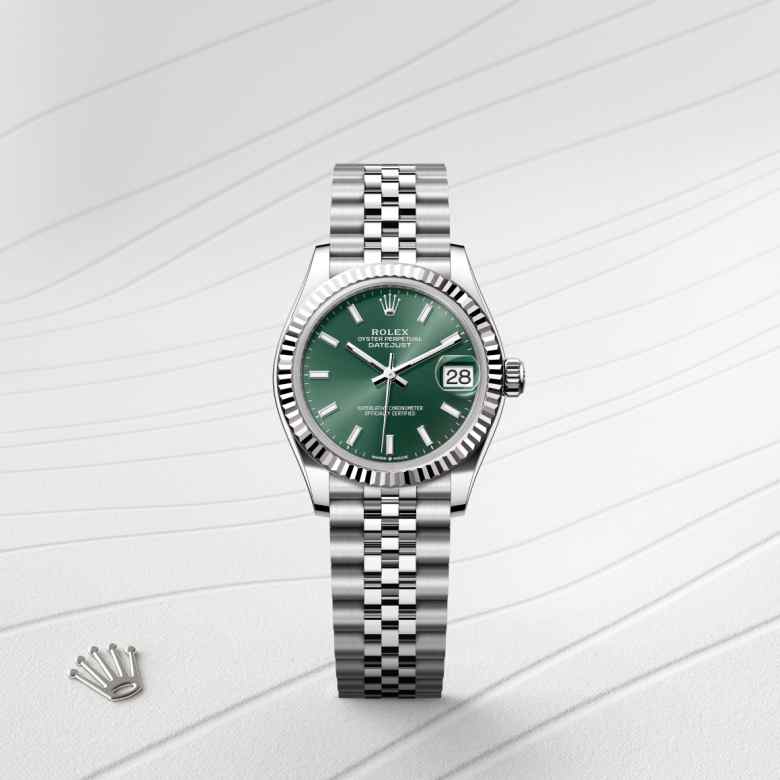 Rolex Datejust in White Rolesor - combination of Oystersteel and white gold, M278274-0018 - Meierotto Jewelers
