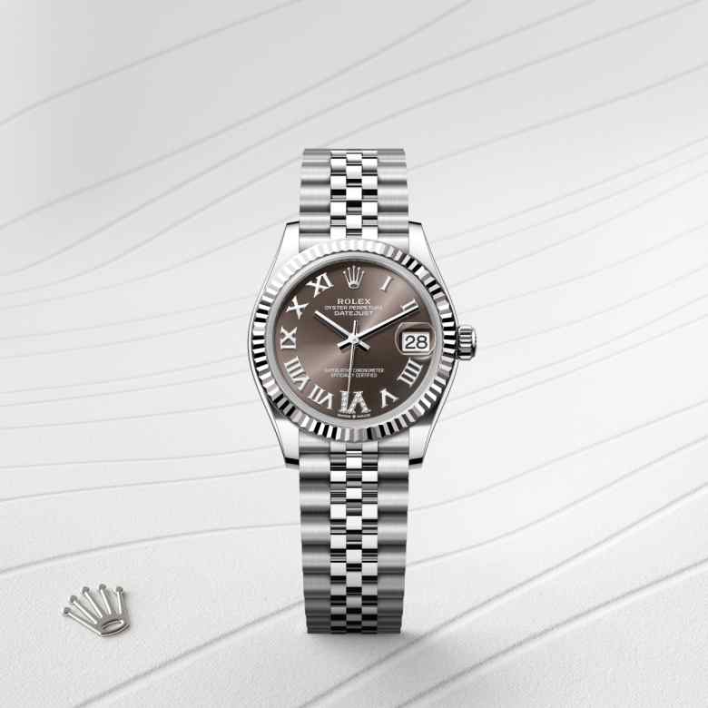 Rolex Datejust in White Rolesor - combination of Oystersteel and white gold, M278274-0028 - Lenox Jewelers