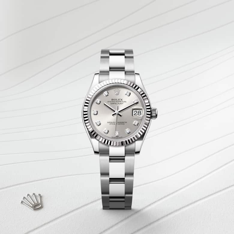 Rolex Datejust in White Rolesor - combination of Oystersteel and white gold, M278274-0029 - Clarkson Jewelers