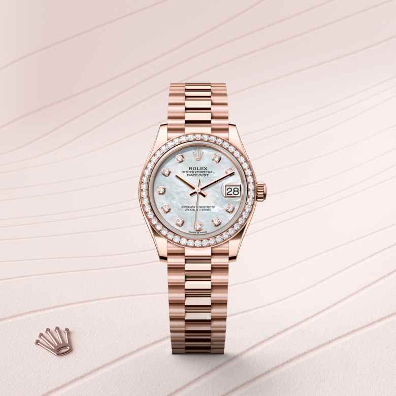 Rolex Datejust in 18 kt Everose gold, M278285RBR-0005 - Schiffman's Jewelers