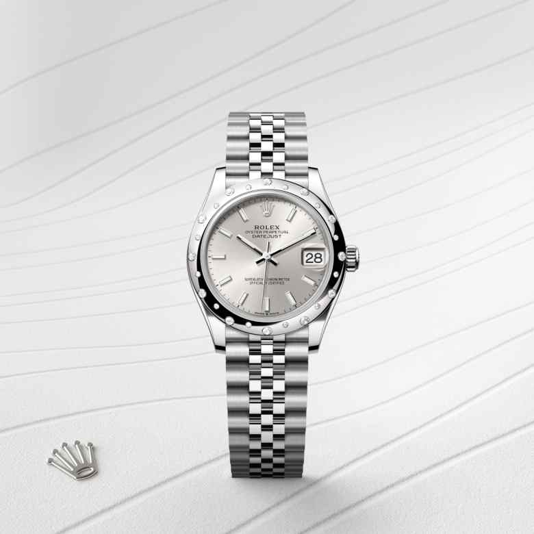 Rolex Datejust in White Rolesor - combination of Oystersteel and white gold, M278344RBR-0014 - Walters & Hogsett