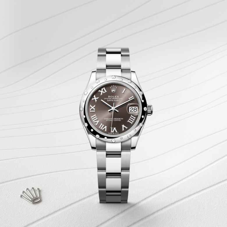 Rolex Datejust in White Rolesor - combination of Oystersteel and white gold, M278344RBR-0023 - Meierotto Jewelers