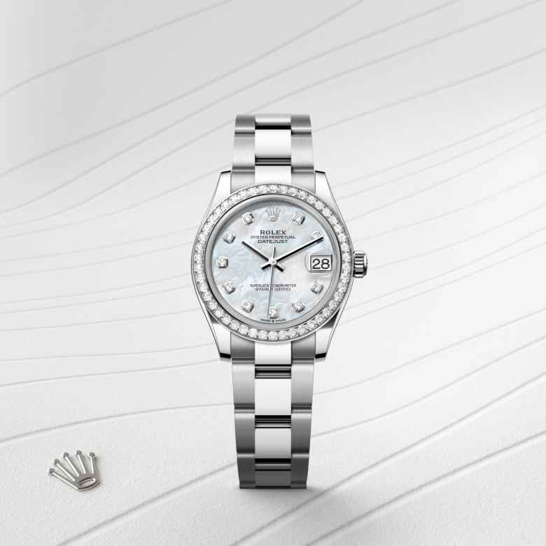 Rolex Datejust in White Rolesor - combination of Oystersteel and white gold, M278384RBR-0007 - Little Switzerland
