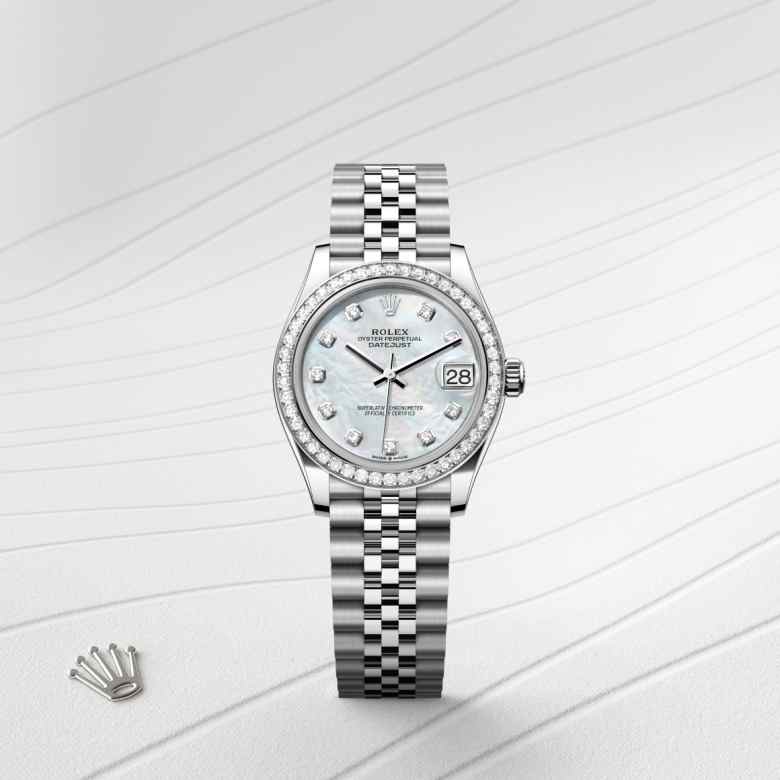 Rolex Datejust in White Rolesor - combination of Oystersteel and white gold, M278384RBR-0008 - Jewelers Trade Shop