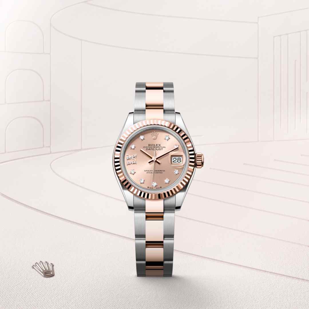 Rolex Lady-Datejust in Everose Rolesor - combination of Oystersteel and Everose gold, M279171-0028 - Clarkson Jewelers