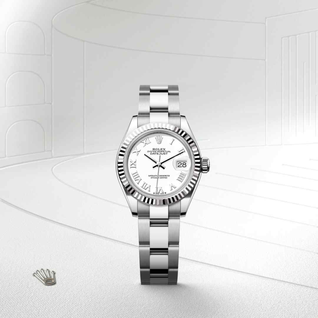 Rolex Lady-Datejust in White Rolesor - combination of Oystersteel and white gold, M279174-0020 - Clarkson Jewelers