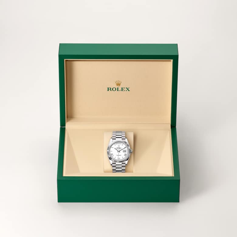 Rolex Day-Date in 18 kt white gold, M128239-0059 - Meierotto Jewelers