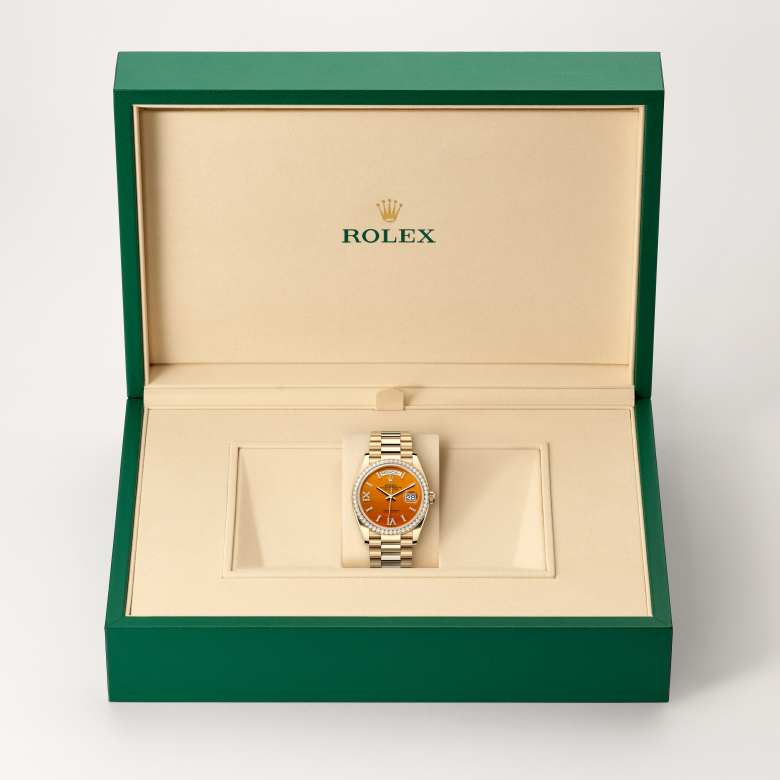 Rolex Day-Date in 18 kt yellow gold, M128348RBR-0049 - Meierotto Jewelers