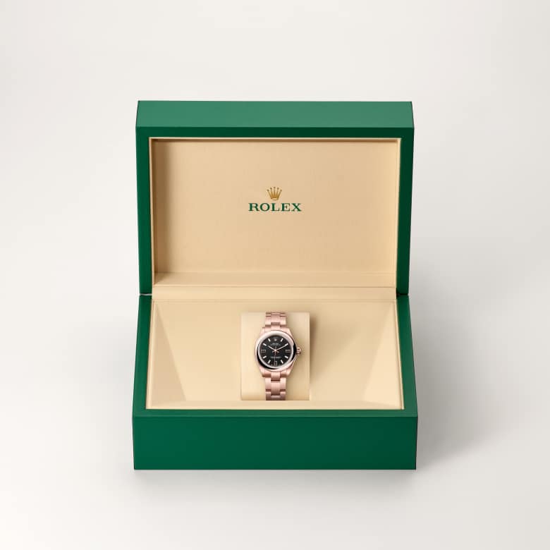 Rolex Oyster Perpetual in 18 kt Everose gold, M276205-0001 - Lenox Jewelers
