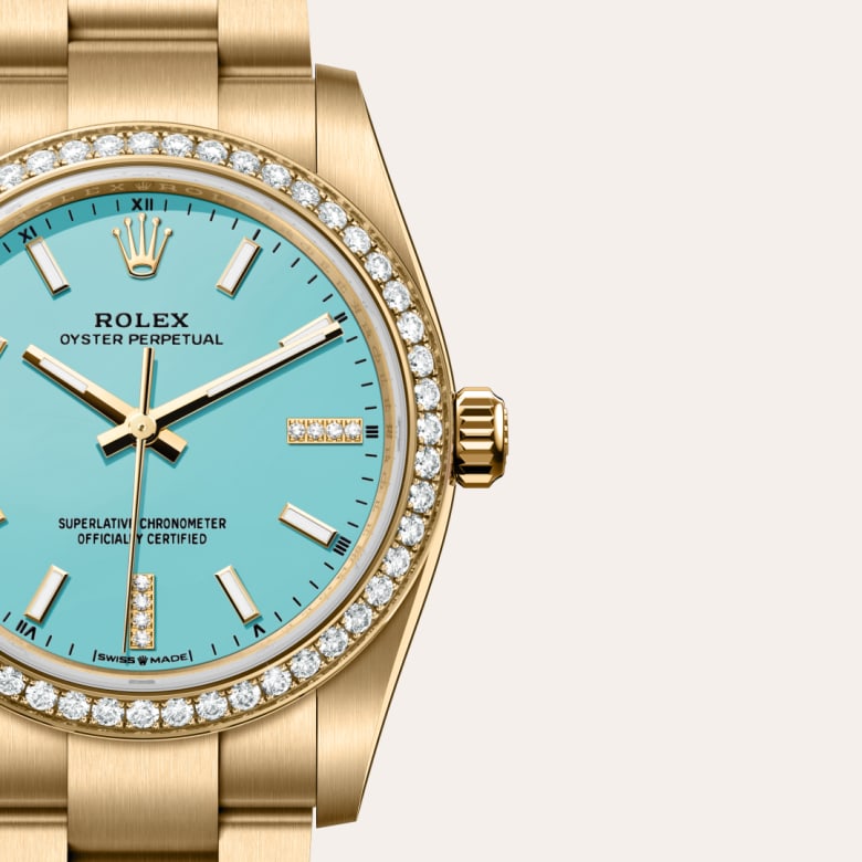 Rolex Oyster Perpetual in 18 kt yellow gold, M124248RBR-0002 - Orrs Jewelers