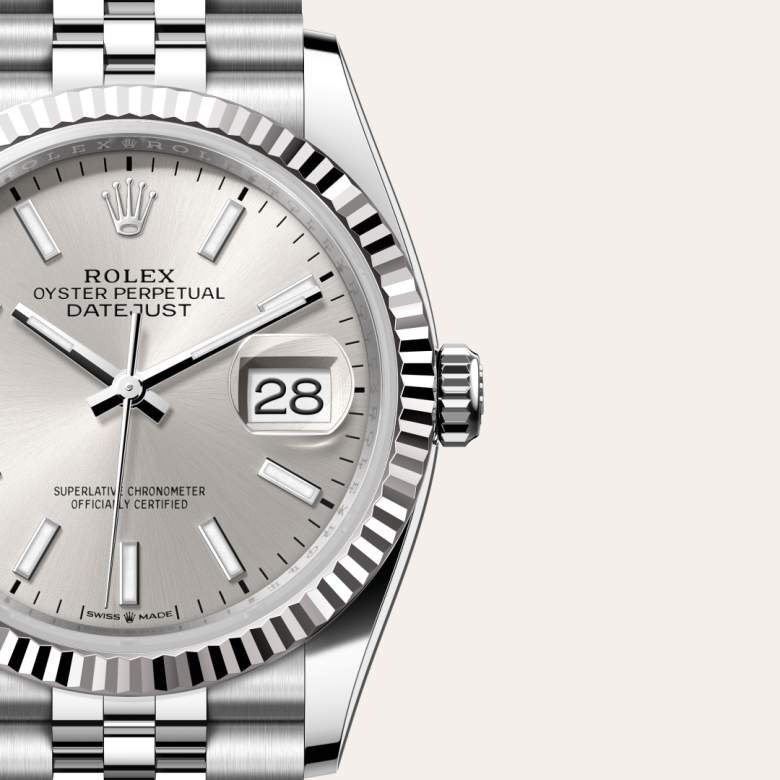 Rolex Datejust in White Rolesor - combination of Oystersteel and white gold, M126234-0013 - Little Switzerland