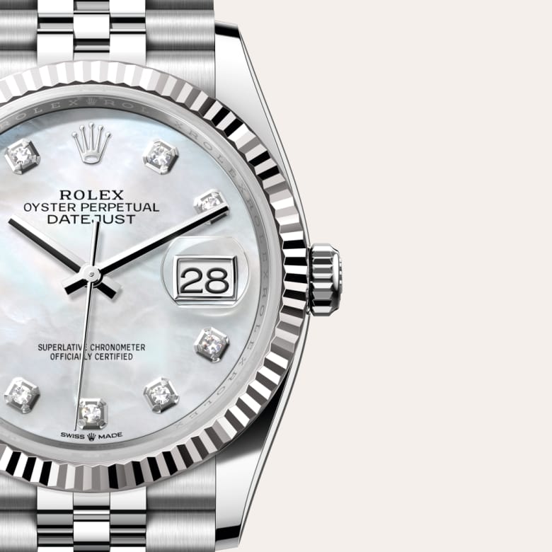 Rolex Datejust in White Rolesor - combination of Oystersteel and white gold, M126234-0019 - Little Switzerland