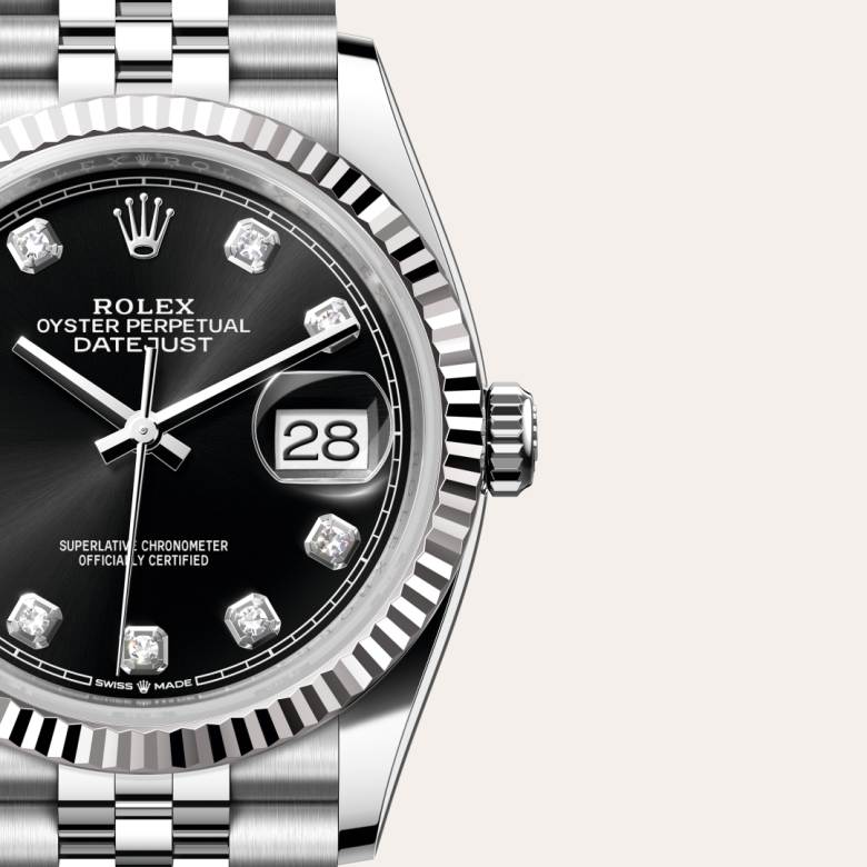 Rolex Datejust in White Rolesor - combination of Oystersteel and white gold, M126234-0027 - Schiffman's Jewelers