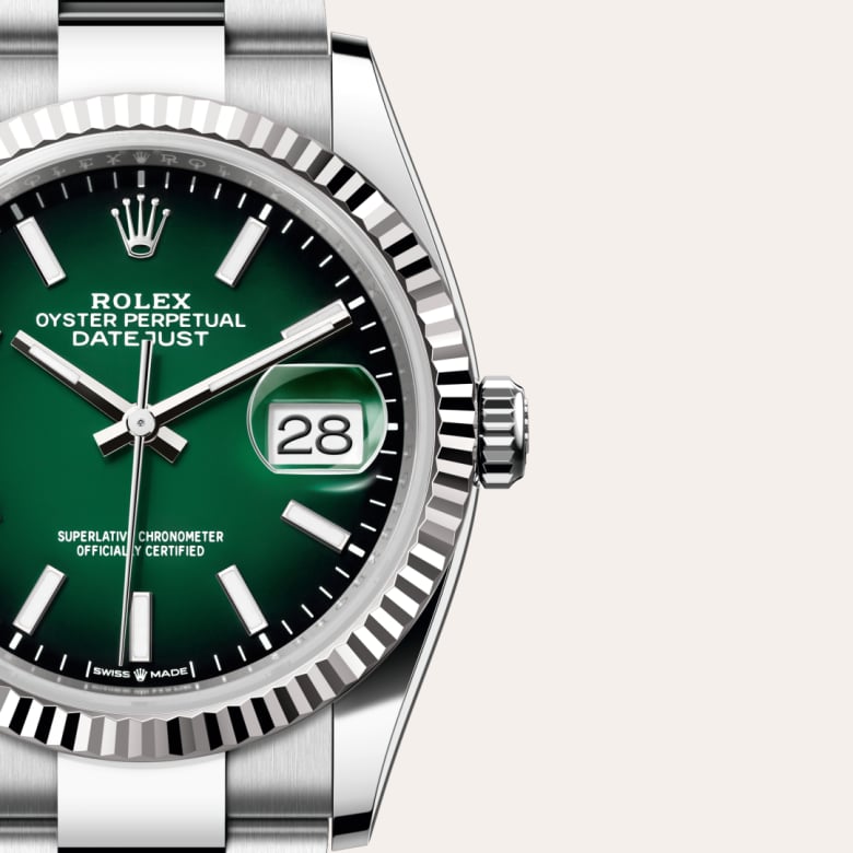 Rolex Datejust in White Rolesor - combination of Oystersteel and white gold, M126234-0060 - Schiffman's Jewelers
