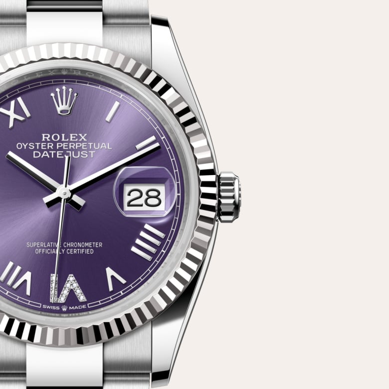 Rolex Datejust in White Rolesor - combination of Oystersteel and white gold, M126234-0064 - Lenox Jewelers
