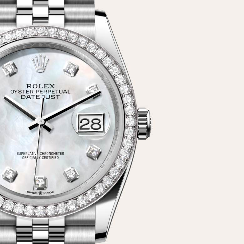Rolex Datejust in White Rolesor - combination of Oystersteel and white gold, M126284RBR-0011 - Rolex Boutique Palo Alto
