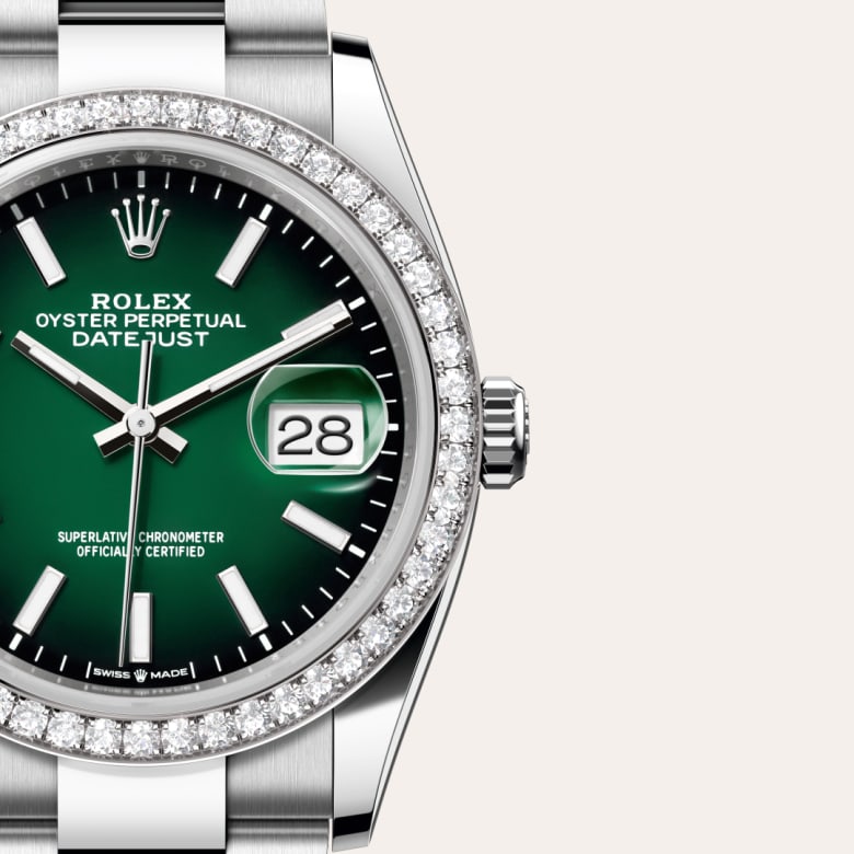 Rolex Datejust in White Rolesor - combination of Oystersteel and white gold, M126284RBR-0052 - Meierotto Jewelers