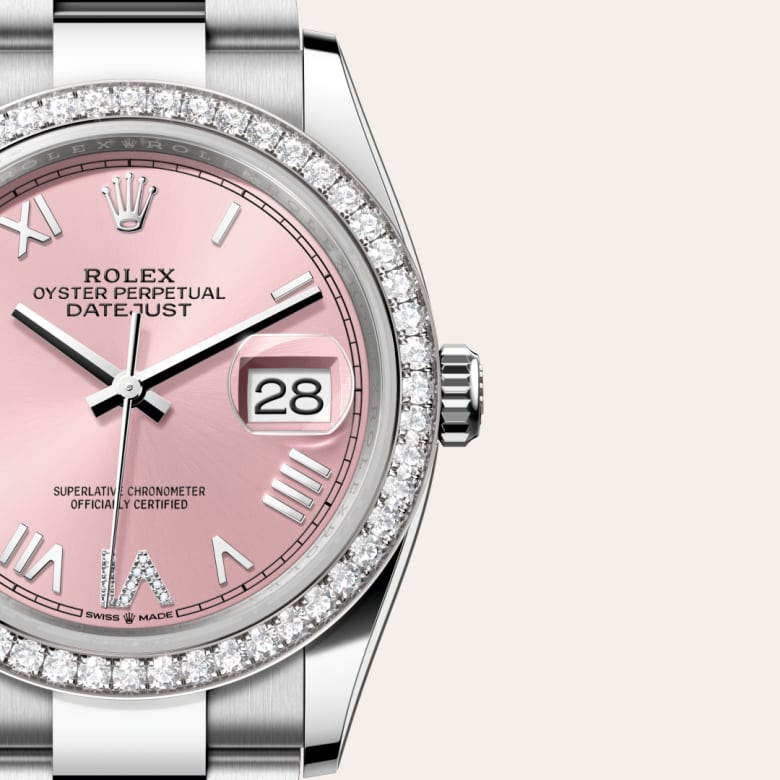 Rolex Datejust in White Rolesor - combination of Oystersteel and white gold, M126284RBR-0058 - Lenox Jewelers