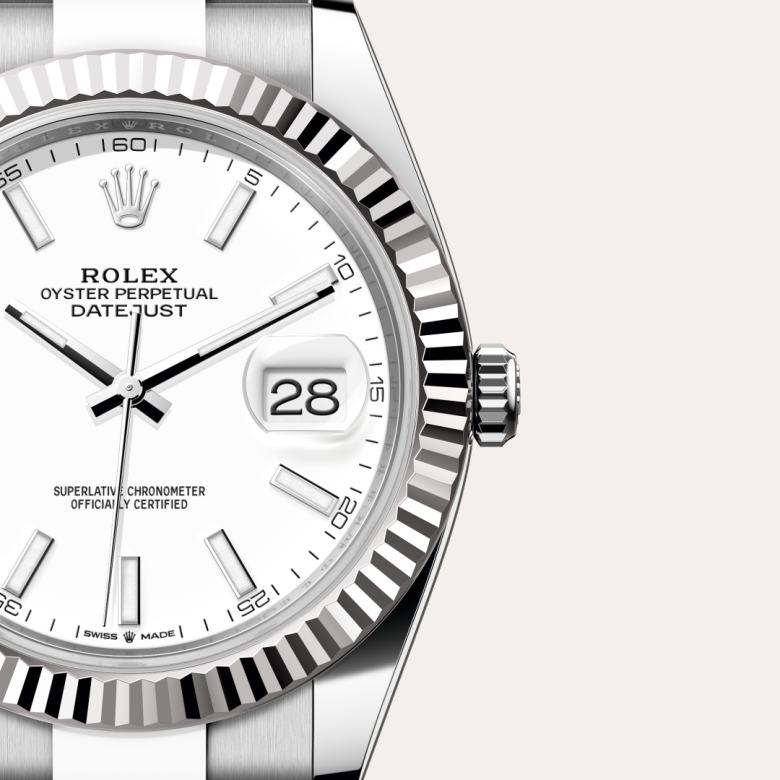 Rolex Datejust in White Rolesor - combination of Oystersteel and white gold, M126334-0009 - Little Switzerland