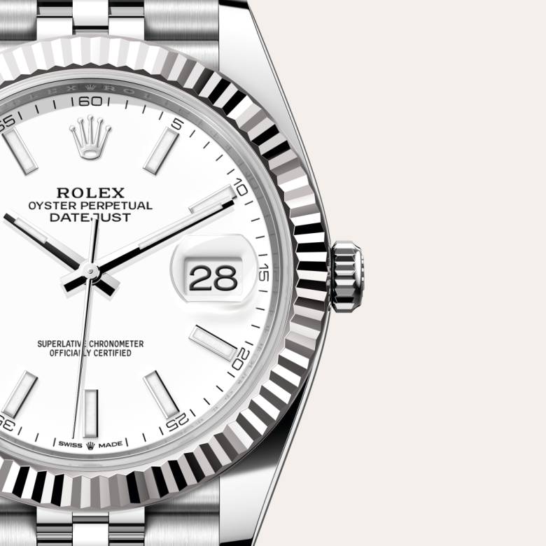 Rolex Datejust in White Rolesor - combination of Oystersteel and white gold, M126334-0010 - Little Switzerland