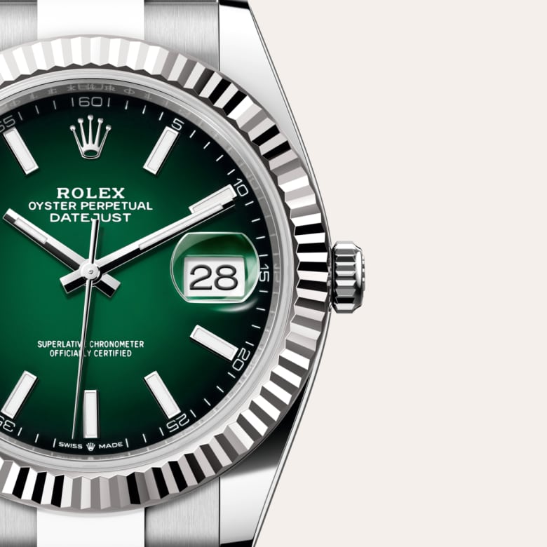 Rolex Datejust in White Rolesor - combination of Oystersteel and white gold, M126334-0033 - Meierotto Jewelers