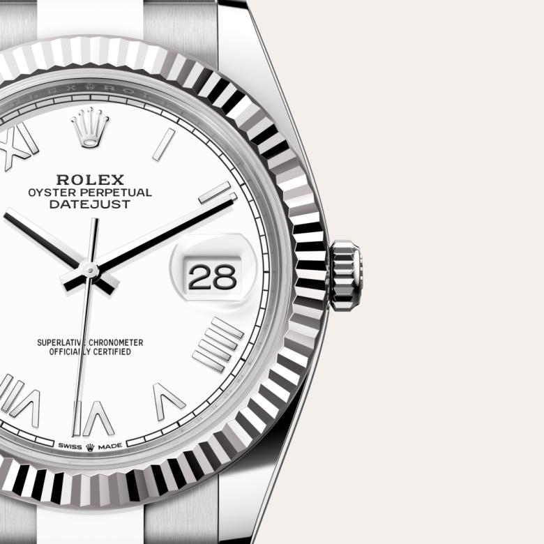 Rolex Datejust in White Rolesor - combination of Oystersteel and white gold, M126334-0035 - Blakemans Jewelry