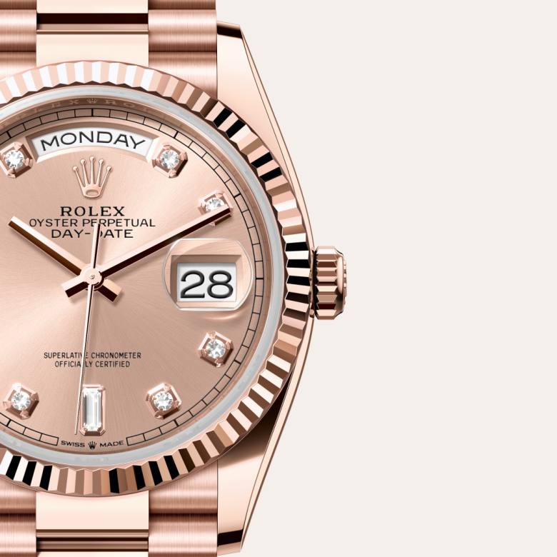 Rolex Day-Date in 18 kt Everose gold, M128235-0009 - Meierotto Jewelers