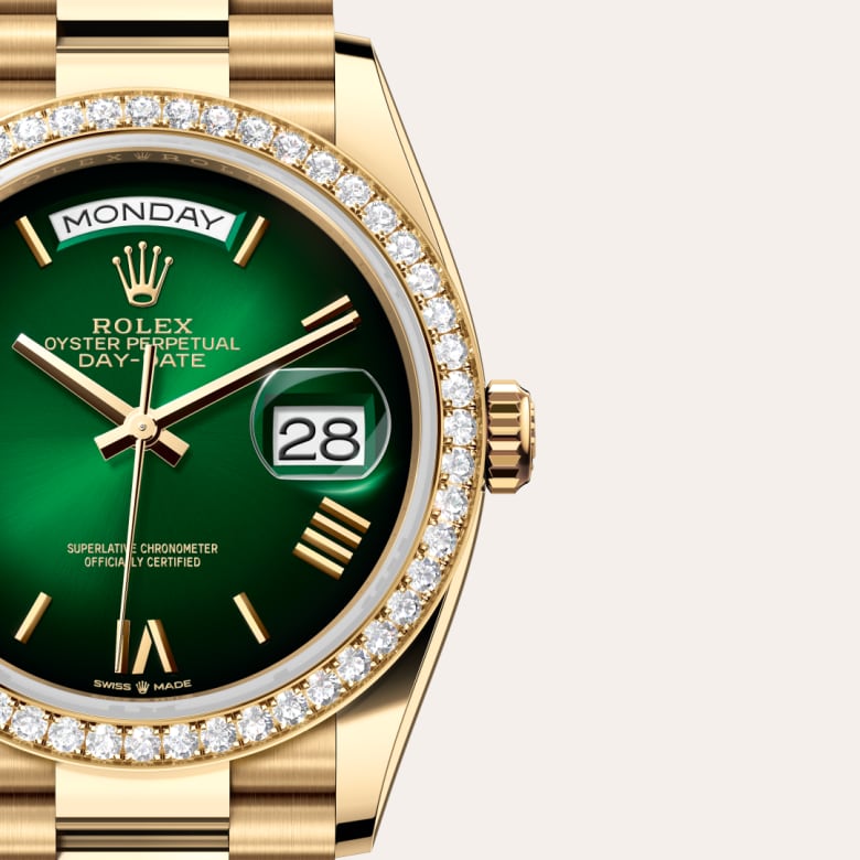 Rolex Day-Date in 18 kt yellow gold, M128348RBR-0068 - Schiffman's Jewelers