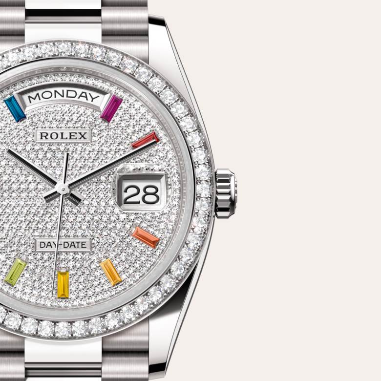 Rolex Day-Date in 18 kt white gold, M128349RBR-0081 - Lenox Jewelers
