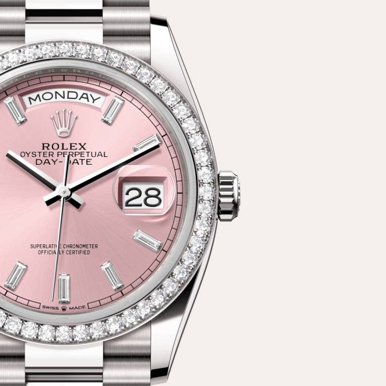 Rolex Day-Date in 18 kt white gold, M128349RBR-0088 - Clarkson Jewelers