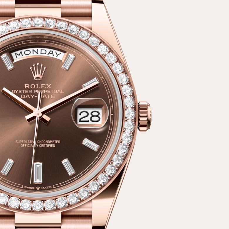 Rolex Day-Date in 18 kt Everose gold, M228345RBR-0006 - Schiffman's Jewelers