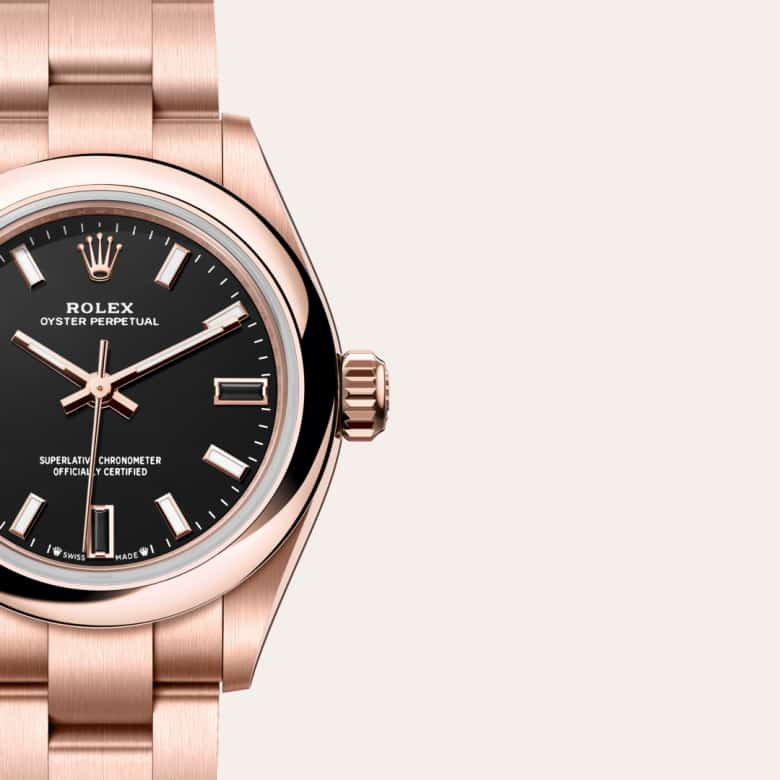 Rolex Oyster Perpetual in 18 kt Everose gold, M276205-0001 - Lenox Jewelers