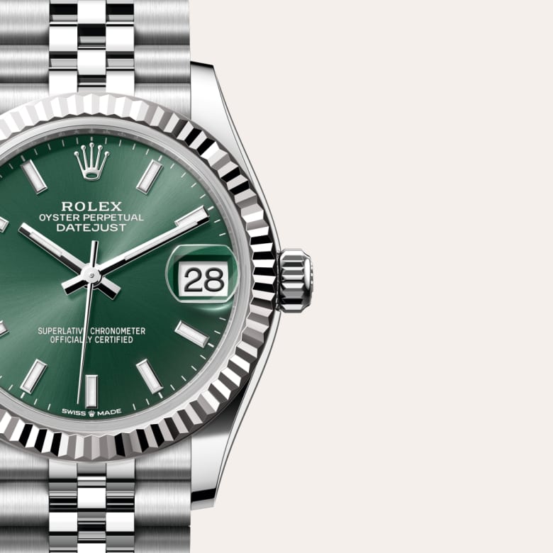 Rolex Datejust in White Rolesor - combination of Oystersteel and white gold, M278274-0018 - Meierotto Jewelers