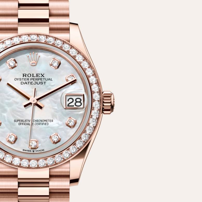 Rolex Datejust in 18 kt Everose gold, M278285RBR-0005 - Schiffman's Jewelers