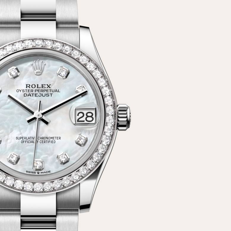 Rolex Datejust in White Rolesor - combination of Oystersteel and white gold, M278384RBR-0007 - Little Switzerland
