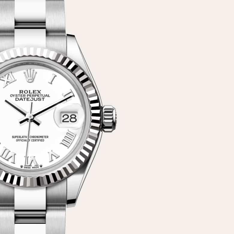 Rolex Lady-Datejust in White Rolesor - combination of Oystersteel and white gold, M279174-0020 - Clarkson Jewelers