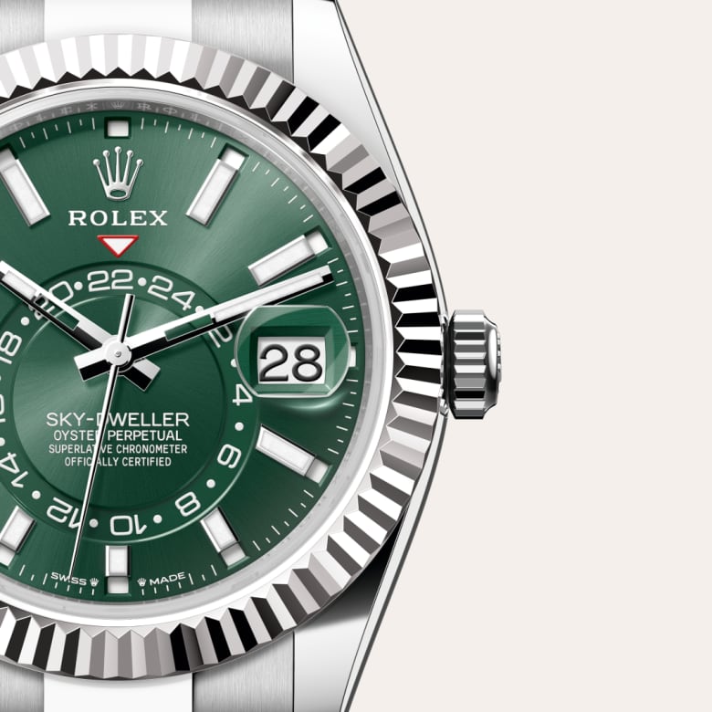 Rolex Sky-Dweller in White Rolesor - combination of Oystersteel and white gold, M336934-0001 - Orrs Jewelers
